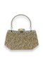 Gold Gold Dore Color Stone and Pearl Metal Handle Evening Bag Evening Bag Bridal Bag
