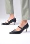 Solene Black Color Blunt Pointed Toe Women's Heeled Shoes - 4