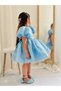 Vintage New Year's Baby Girl Dress with Blue Heart, Birthday, Photo Shoot Dress, Suitable for 0-12 Years Old - 5