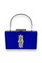 Cobalt Blue Colors Satin Crystal Stone Evening Dress Bag Evening Bag Henna Bridal Bag Clutch