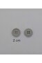 Beige Color 2 cm Diameter Polyester Button 20 Pieces. - 3
