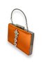 Orange Color Handle Satin Crystal Stone Evening Dress Bag Evening Bag Henna Bridal Bag Clutch - 2