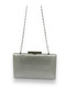 Silver Kumsim Imported Evening Dress Bag with Silicone Coated Pearl Strap Evening Bag Henna - 4