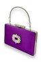 Purple Color Satin Crystal Stone Evening Dress Bag Evening Bag Henna Bridal Bag Clutch Portfolio - 2