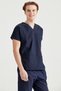Navy Blue Lycra Medical Doctor Nurse Unisex Scrubs Collar Jersey Suit - 8