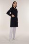 Navy Blue Women's Shoes, Open Collar and Work Apron - 2