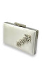 Ecru Pearl White Color Satin Crystal Stone Evening Dress Bag Evening Bag Henna Graduation Bag - 2