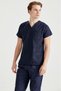 Navy Blue Lycra Medical Doctor Nurse Unisex Scrubs Collar Jersey Suit - 6