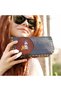 Large Wallet with Cat and Dog Figures Ethnic Bohemian Retro Vintage Style - Anthracite - 6