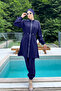 Sport Lycra Full Covered Hijab Swimsuit Maddi 4581 Dark Navy Blue