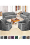 Velvet 3+3+1+1 Elastic Sofa Cover |   Elastic Seat Cover |   Seat Cover Light Grey