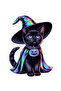 Witch Black Cat Car, Motorcycle, Helmet, Laptop, Glass Sticker 13X10 cm