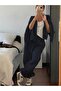 Navy Blue Hooded Full Zip Thick Winter Oversize Women's Tracksuit Set - 3
