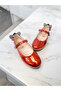 Girls' Red Patent Leather Butterfly-Figured Orthopedic Stylish Ballet Flats - 4
