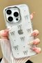 iPhone 14 Pro Compatible Bow Pattern Transparent Cover Glitter Shockproof Phone Case - 8