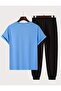 Sanfransiko Printed Men's Blue Tracksuit Set - Comfortable Jogger Fit - 2