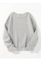 Women's Gray Nyc Girls Printed Crew Neck Oversize Sweatshirt - 2