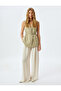 Belted lapel collar double breasted long blazer vest.