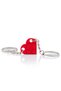 Red Lego Look Interlocking Heart Keychain Set - 2