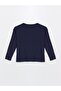 Lcw Dream Navy Blue Crew Neck Printed Women's Pajama Set - 7