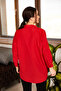Women's Red Front Zippered Casual Shirt ARM-21K024090 - 4