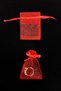 Red Organza Transparent Tulle Pouch, 50 Pieces Size 5X7Cm, Henna Cookie Nuts Gold Jewelry Promise Gift - 5