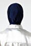 Women's Snap-Tie Hijab Ready-To-Wear Practical Shawl Navy Blue - 8