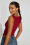 Burgundy Degaje Collar Women's Bodysuit Mg2282 - 4