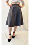 Gray Six Pieces Woven Bottom Bell Skirt - 3
