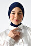 Women's Snap-Tie Hijab Ready-To-Wear Practical Shawl Navy Blue - 2