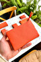 Beauty Orange Genuine Leather Polite Model Women's Wallet - 3