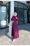 Side Stone Chain Detail Satin Dress/Evening Dress - 2
