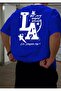 In My Front Back Printed Cotton Round Neck Cobalt Blue T-Shirt