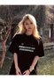 Mınaestrom Print Women's Cotton Combed Round Neck Black T-Shirt - 2