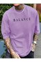 Bl Printed Cotton Combed Cotton Round Neck Lilac T-Shirt