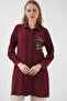 5851 Pocket Detailed Shirt Tunic - Claret Red