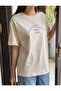 Clarity Printed Women's Cotton Combed Basic Comfort Beige T-Shirt - 2