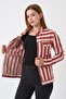Jacket Coat with Pockets and Buttoned Sleeves and Zipper Detail ( 880124 ) - 6