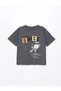 Lcw Kids Gray Crew Neck Printed Baby Boy T-Shirt and Shorts 2-Piece Set - 2