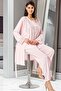 4001 Women's Maternity Pajama Set with Dressing Gown-Powder - 3