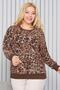 Plus Size Leopard Pattern Soft Sweater - 5