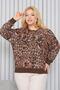 Plus Size Leopard Pattern Soft Sweater - 3