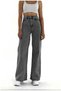 Milan'O Jean Gray Lycra Super High Waist Loose Jeans Palazzo Pants Wide Leg Colorfast Jean