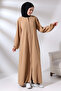 Cappuccino Women's Aerobin Hidden Zipper Hijab Ferace Dress - 3