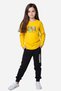 3-Piece Girl's Printed Waist Detail Elastic Bottom Pjama Set - 2