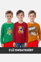Fyk Ki̇ds Boy's Crycling Collar 3-Piece Basic Sweatshirt