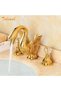 Bathroom Sink Faucet Kuğu Gold Gold Dore Set of 3 New Model Imported with 7 Year Warranty - 3