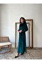 Green Long Velvet Dress - 3
