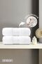Set of 2 White Bordered Hand Towels - 50X90 Cm, 250 Gr, 100% Cotton, Spa and Hotel Towels