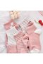 Women's Pink Patterned Half Socks College Socks Set - 5 Pairs - 3